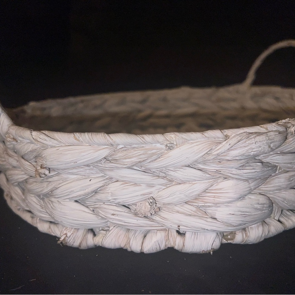 White Woven Basket- home decor
